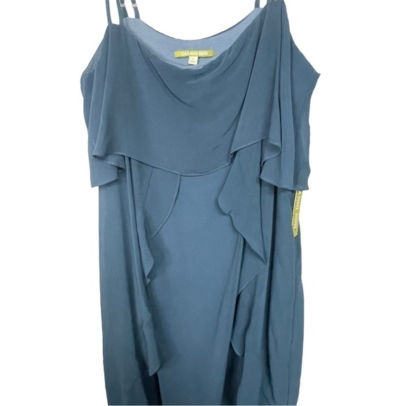 Gianni Bini Blue Strappy Layered Maxi Dress Large NWT - Picture 2 of 7